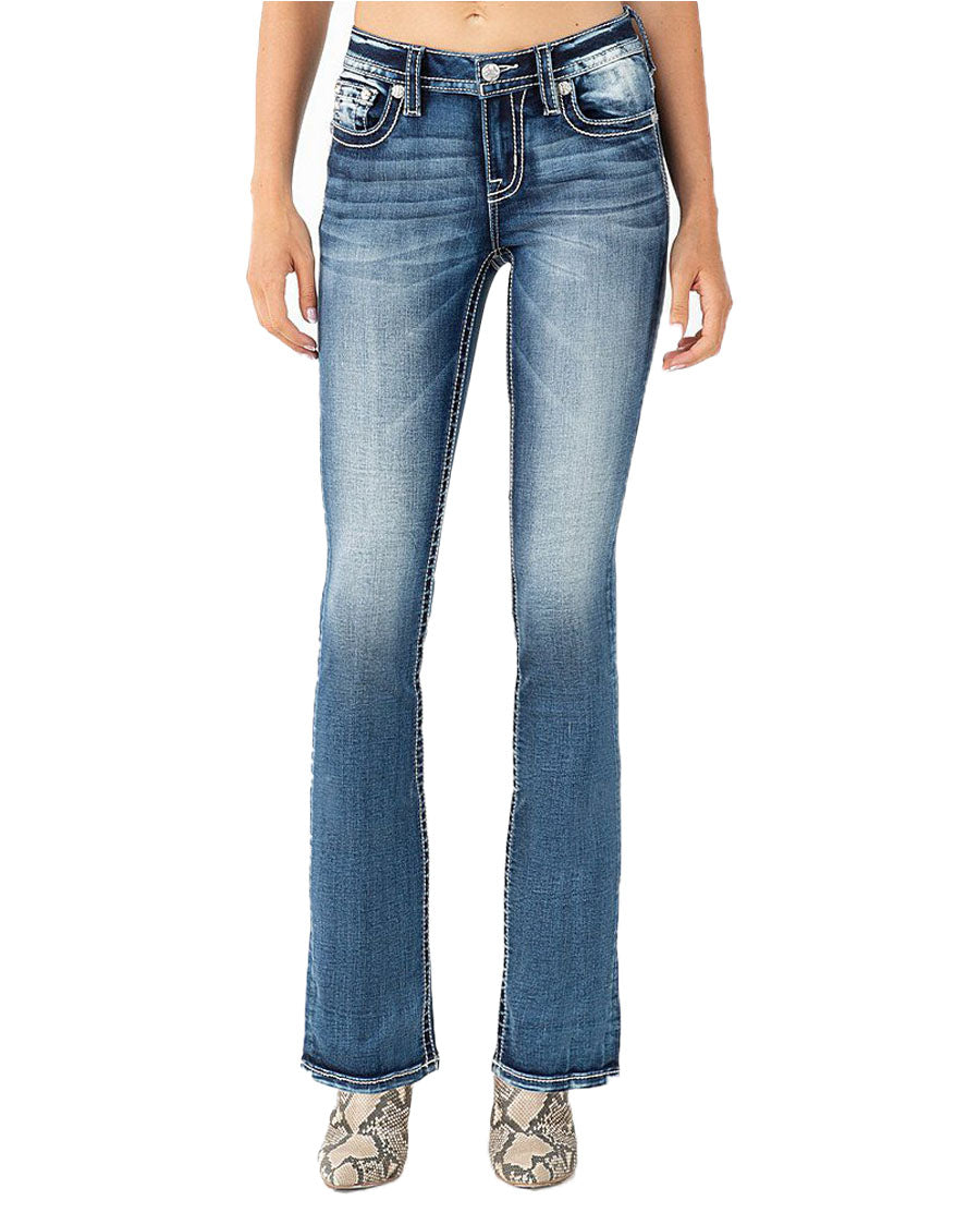 Women's Stars, Stripes, & Wings Mid-Rise Bootcut Jeans