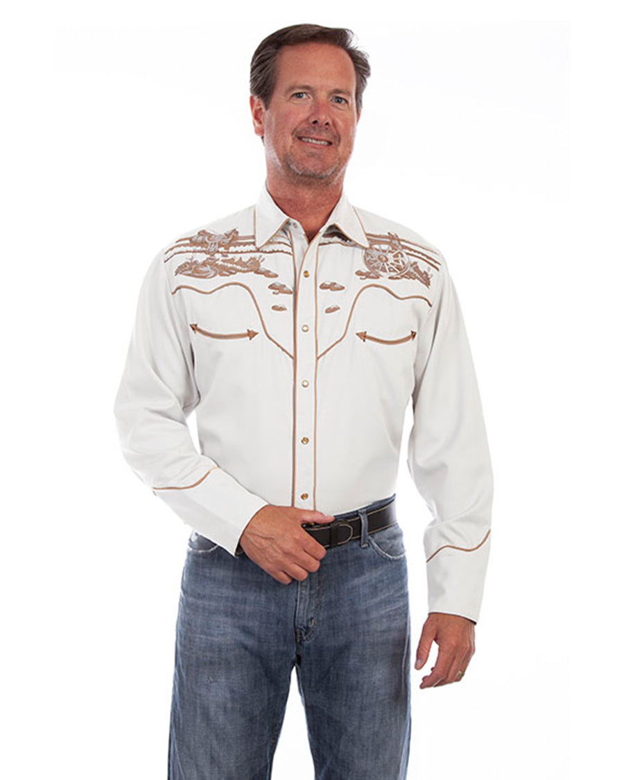 Men's Wagon Wheel Western Shirt