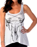 Women's Foil Skull Tank Top