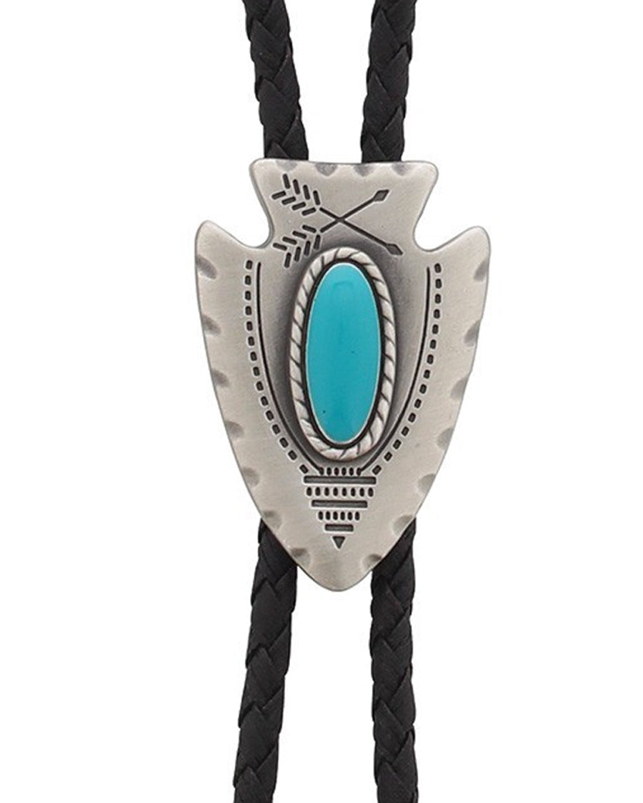 Turquoise Arrowhead Bolo Tie