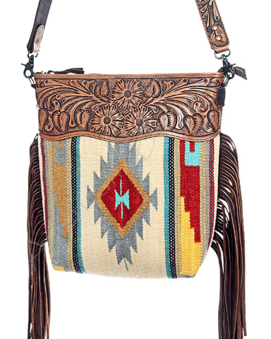 Montana West – Tooled & Fringe Crossbody ( Brown / Pink ) FINAL SALE – Ale  Accessories