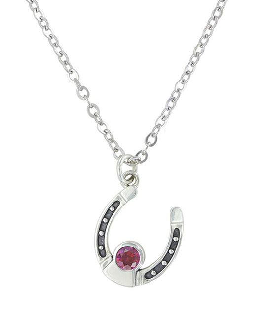 Women's Sterling Lane Birthstone Horseshoe Necklace